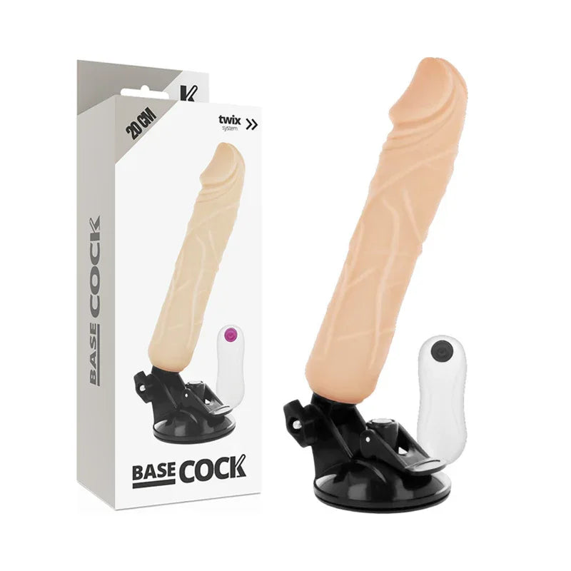 BASECOCK - REALISTISCHER NATÜRLICHER FERNBEDIENUNGSVIBRATOR 20 CM -O- 4 CM - Vanelion Paradise