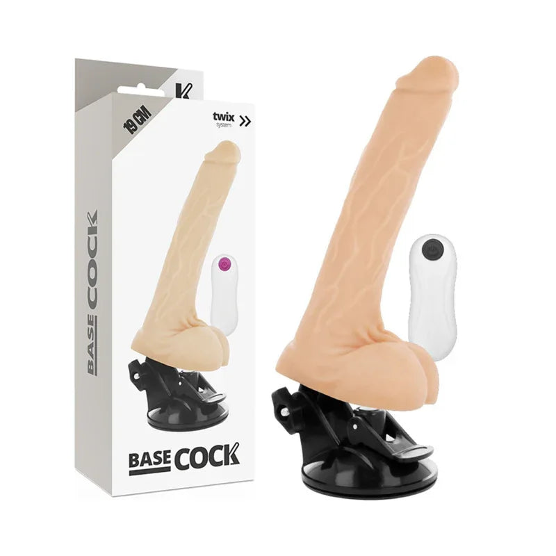 BASECOCK - REALISTISCHER VIBRATOR MIT FERNBEDIENUNG NATÜRLICH 19 CM -O- 4 CM - Vanelion Paradise