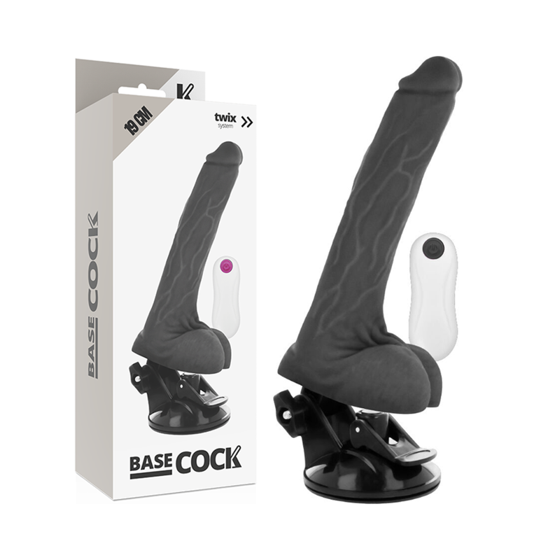 BASECOCK - REALISTISCHER VIBRATOR MIT FERNBEDIENUNG NATÜRLICH 19 CM -O- 4 CM