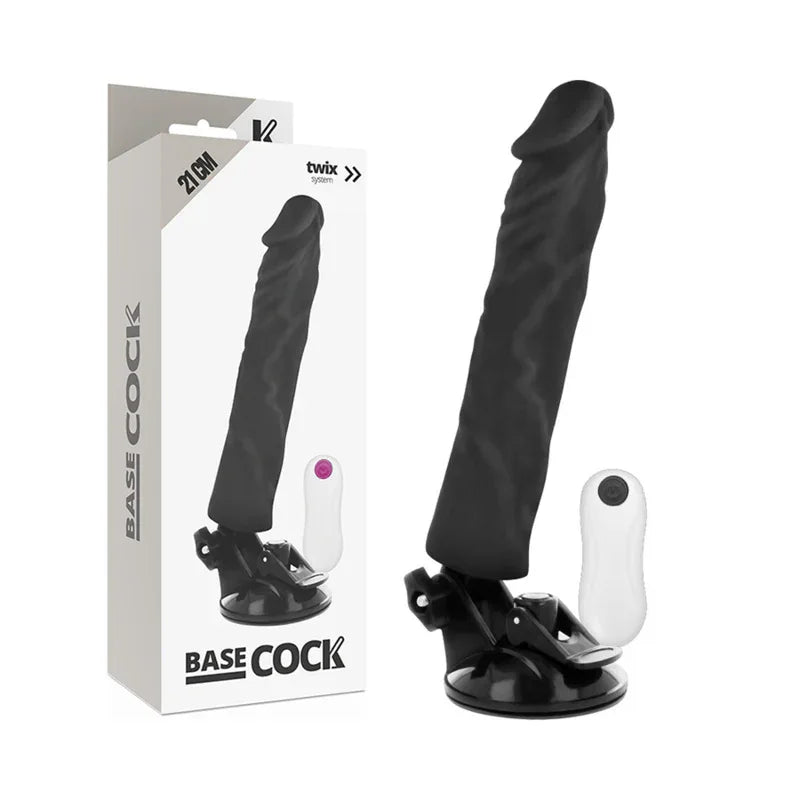 BASECOCK - REALISTISCHER VIBRATOR MIT FERNBEDIENUNG NATURWEISS 21 CM -O- 4 CM - Vanelion Paradise