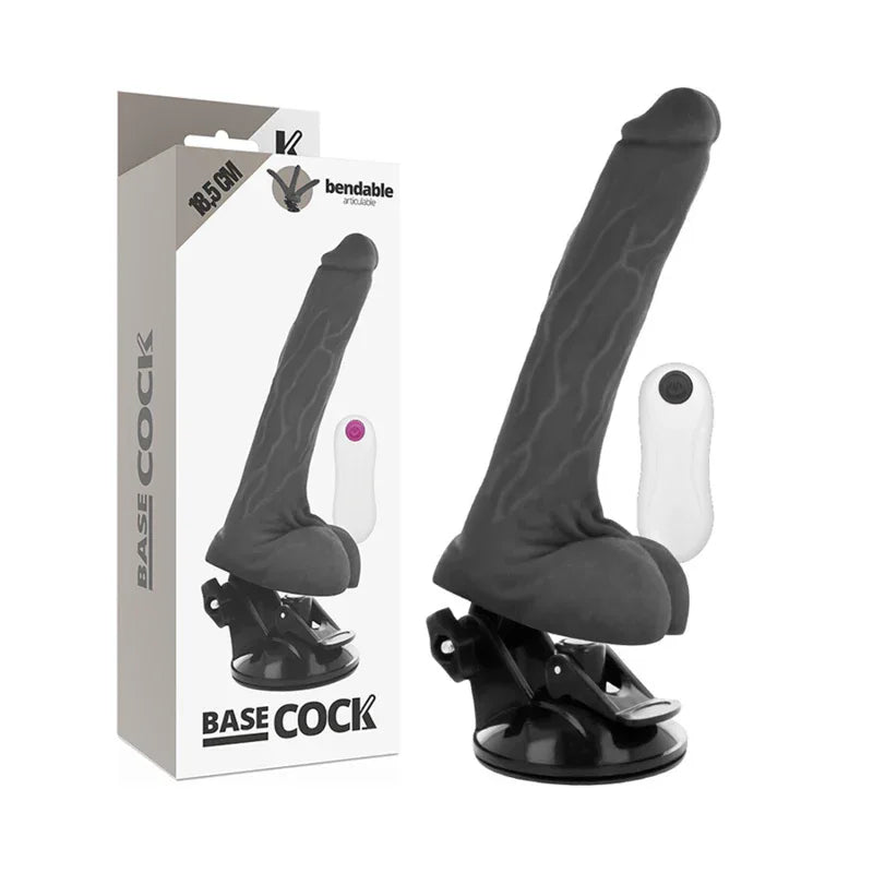 BASECOCK - ARTIKULIERBARER VIBRATOR NATÜRLICH FERNBEDIENUNG 18.5 CM -O- 4 CM - Vanelion Paradise