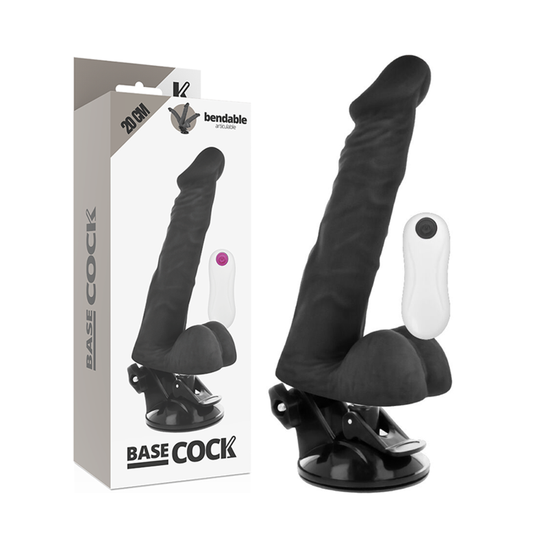 BASECOCK - ARTIKULIERBARER VIBRATOR NATÜRLICH FERNBEDIENUNG 20 CM -O- 4.5 CM