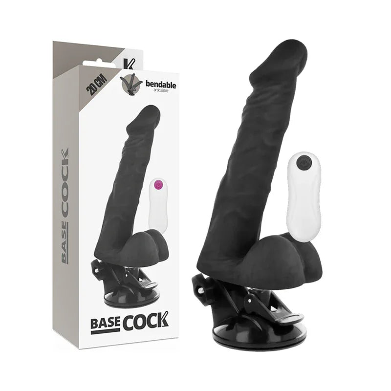 BASECOCK - ARTIKULIERBARER VIBRATOR NATÜRLICH FERNBEDIENUNG 20 CM -O- 4.5 CM - Vanelion Paradise