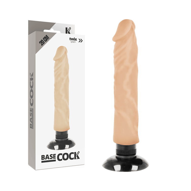 BASECOCK - REALISTISCHER VIBRATOR 2-1 NATÜRLICH 20 CM -O- 4 CM