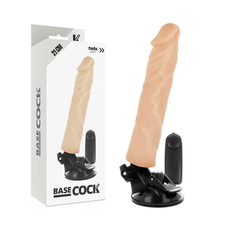BASECOCK - REALISTISCHER VIBRATOR MIT FERNBEDIENUNG NATÜRLICHER 21 CM -O- 4 CM - Vanelion Paradise