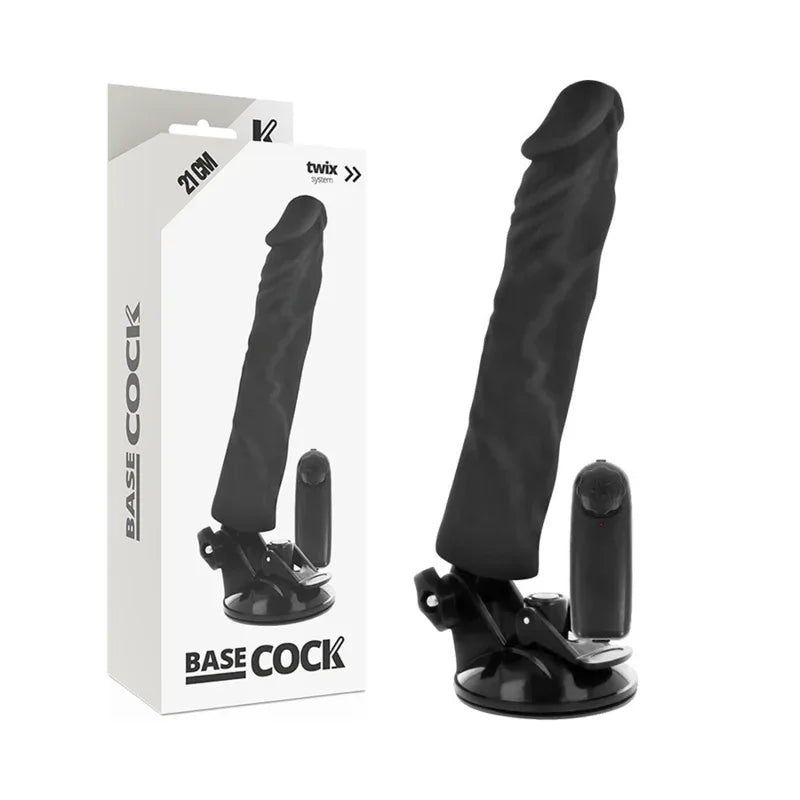 BASECOCK - REALISTISCHER VIBRATOR MIT FERNBEDIENUNG NATÜRLICHER 21 CM -O- 4 CM - Vanelion Paradise