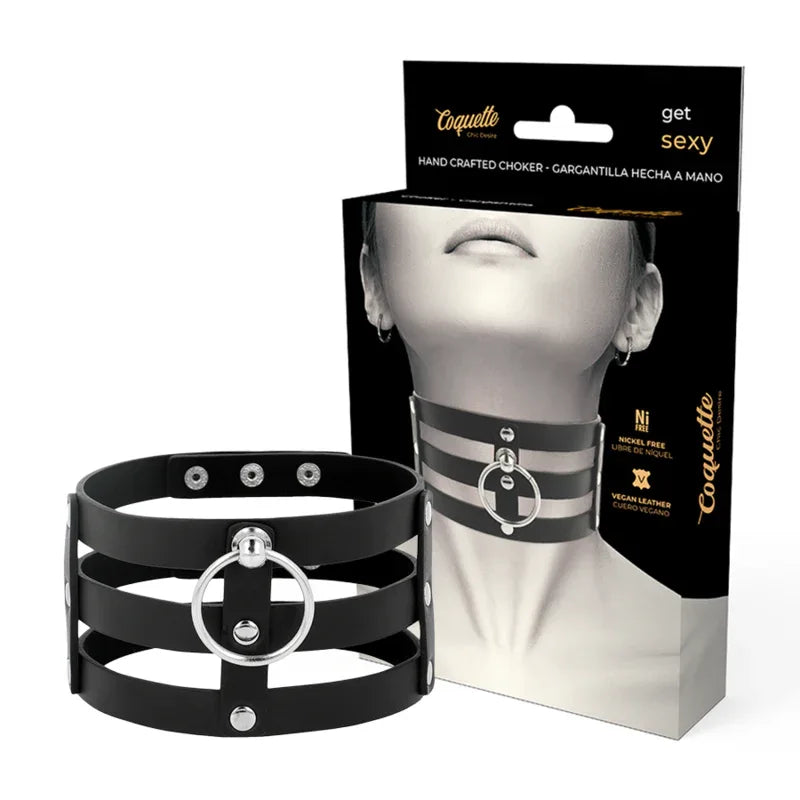 COQUETTE CHIC DESIRE - VEGANES LEDER-HALSBAND IM FETISCH-STIL - Vanelion Paradise