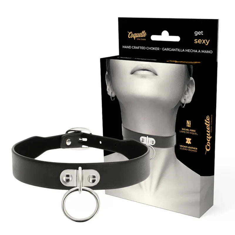 COQUETTE CHIC DESIRE - HALSKETTE AUS VEGANEM LEDER FETISCH-ACCESSOIRE - Vanelion Paradise