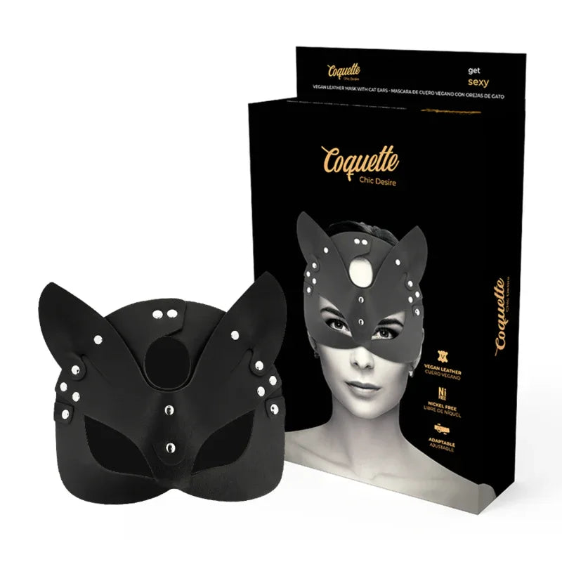 COQUETTE CHIC DESIRE - VEGANE LEDERMASKE MIT KATZENOHREN - Vanelion Paradise