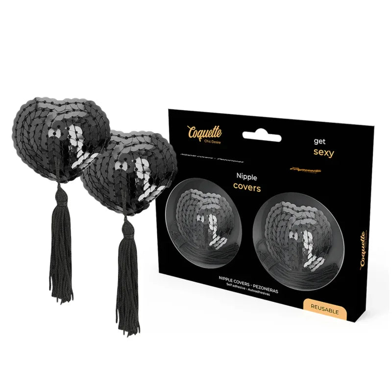 COQUETTE CHIC DESIRE - SCHWARZE PAILLETTEN-NIPPELABDECKUNGEN - Vanelion Paradise
