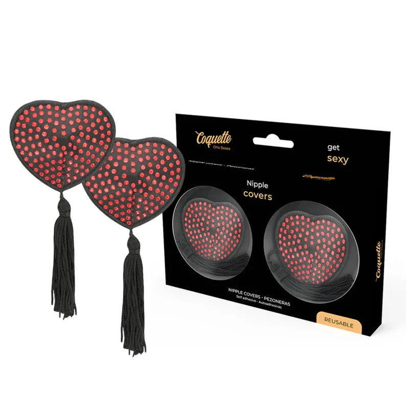 COQUETTE CHIC DESIRE - ROT/SCHWARZE NIPPELABDECKUNGEN - Vanelion Paradise