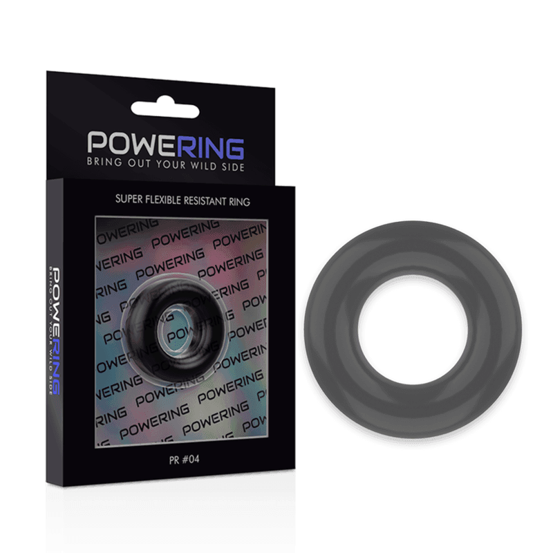 POWERING - SUPER FLEXIBLER UND WIDERSTANDSFÄHIGER PENISRING 3,8 CM PR04 SCHWARZ - Vanelion Paradise