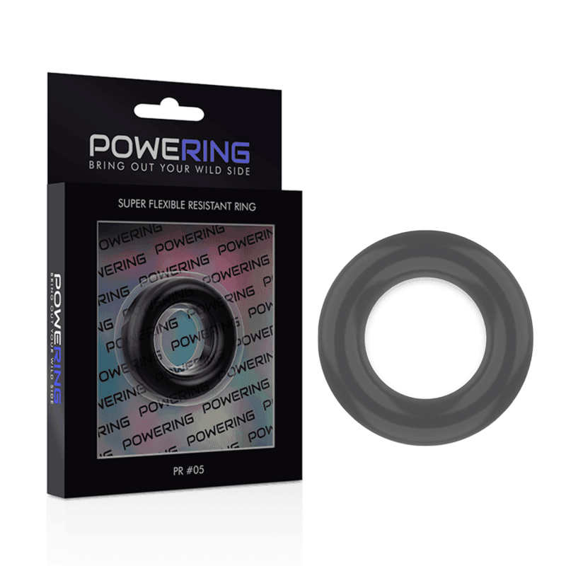 POWERING - SUPER FLEXIBLER UND WIDERSTANDSFÄHIGER PENISRING 4,8 CM PR05 SCHWARZ - Vanelion Paradise
