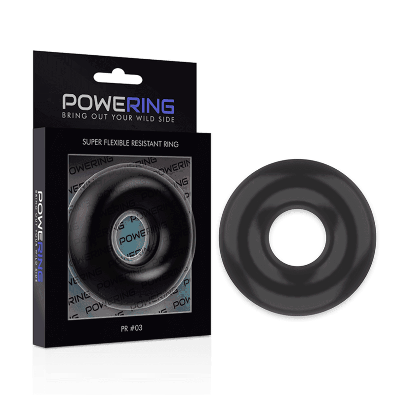 POWERING - SUPER FLEXIBLER UND WIDERSTANDSFÄHIGER PENISRING 5CM PR03 SCHWARZ - Vanelion Paradise