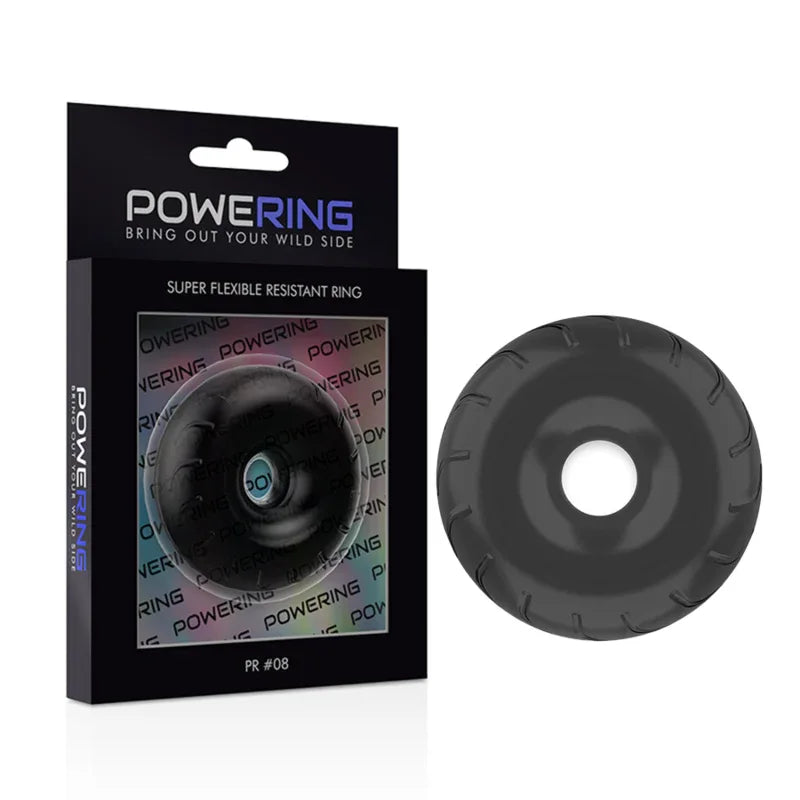POWERING - SUPER FLEXIBLER UND WIDERSTANDSFÄHIGER PENISRING 5CM PR08 SCHWARZ - Vanelion Paradise
