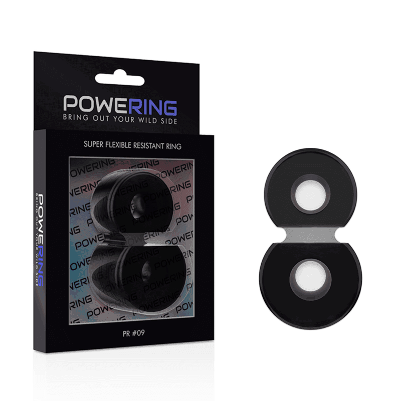 POWERING - SUPER FLEXIBLER UND WIDERSTANDSFÄHIGER DOPPEL-PENISRING PR09 SCHWARZ - Vanelion Paradise