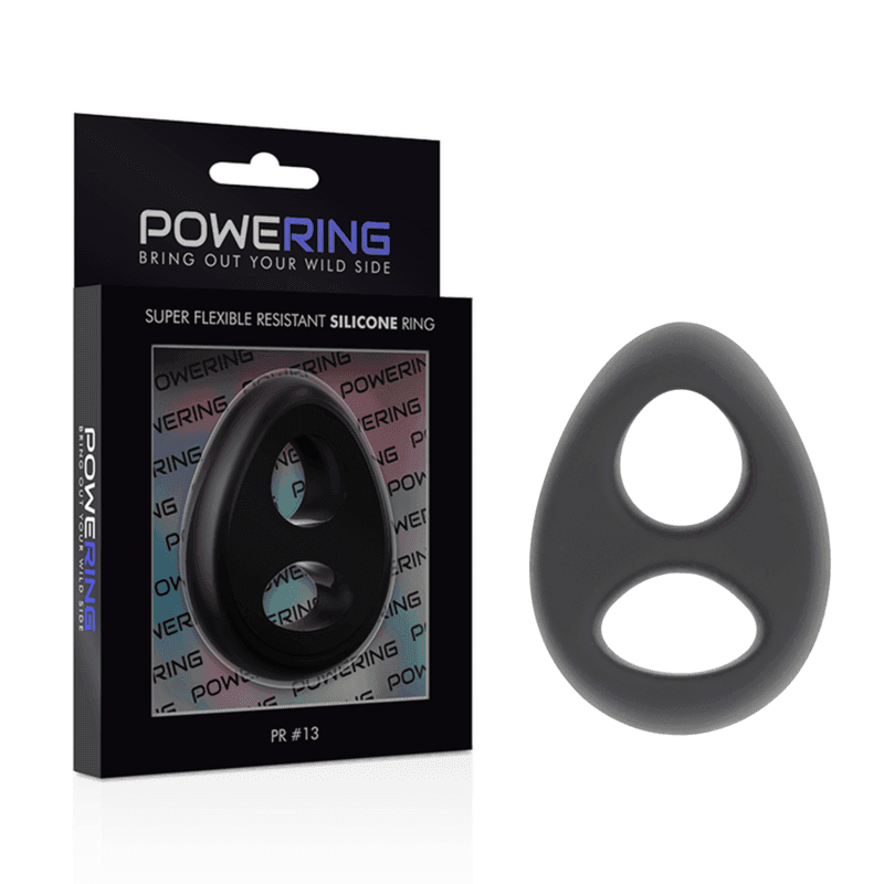 POWERING - SUPER FLEXIBLER UND WIDERSTANDSFÄHIGER PENIS- UND HODENRING PR13 SCHWARZ - Vanelion Paradise