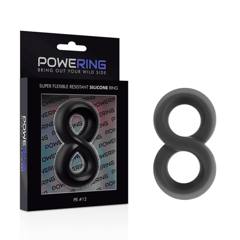 POWERING - SUPER FLEXIBLER UND WIDERSTANDSFÄHIGER PENIS- UND HODENRING PR12 SCHWARZ - Vanelion Paradise