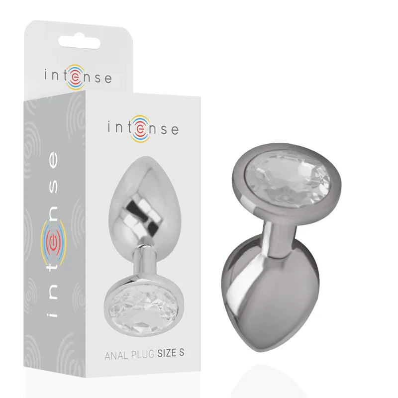 INTENSE - ANALPLUG AUS ALUMINIU MMETALL MIT SILBERNEM KRISTALL, GRÖSSE S - Vanelion Paradise
