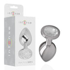INTENSE - ANALPLUG AUS ALUMINIU MMETALL MIT SILBERNEM KRISTALL, GRÖSSE S - Vanelion Paradise