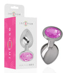 Intense Analplug Aluminium mit rosa Kristall Größe S – Einsteigerfreundlich, hygienisch, elegant - Vanelion Paradise