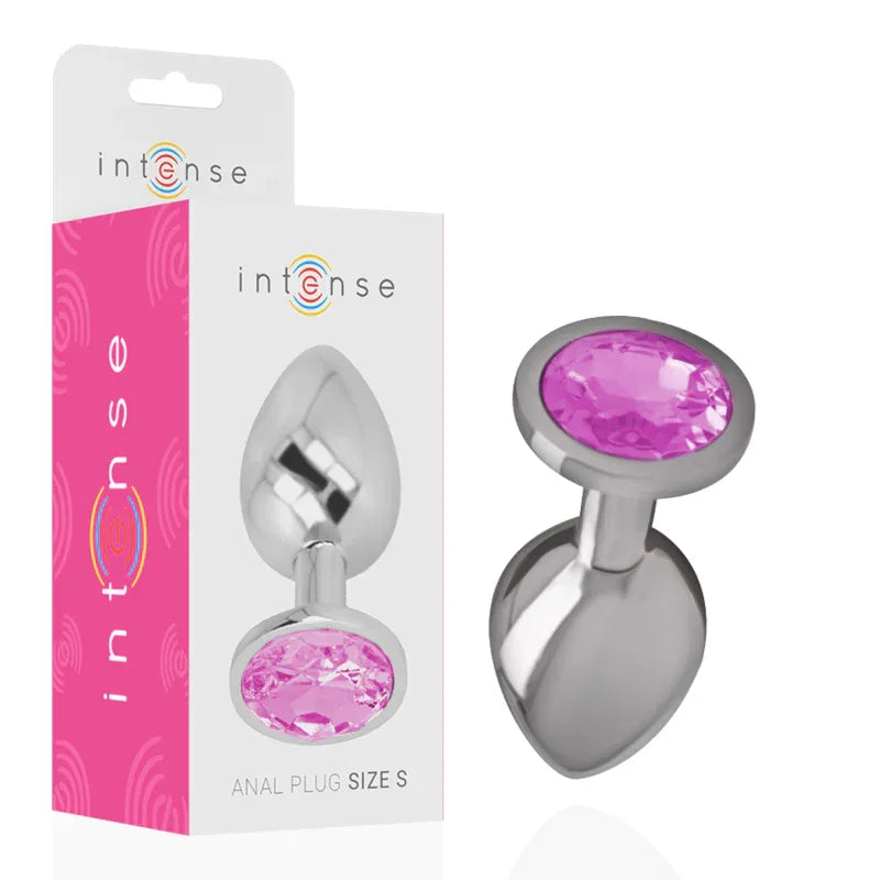 Intense Analplug Aluminium mit rosa Kristall Größe S – Einsteigerfreundlich, hygienisch, elegant - Vanelion Paradise