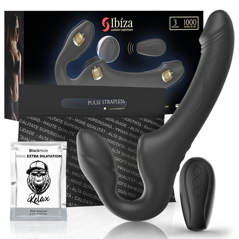 IBIZA - RIEMENLOSER VIBRATOR MIT FERNBEDIENUNGS-DRUCKKNOPF