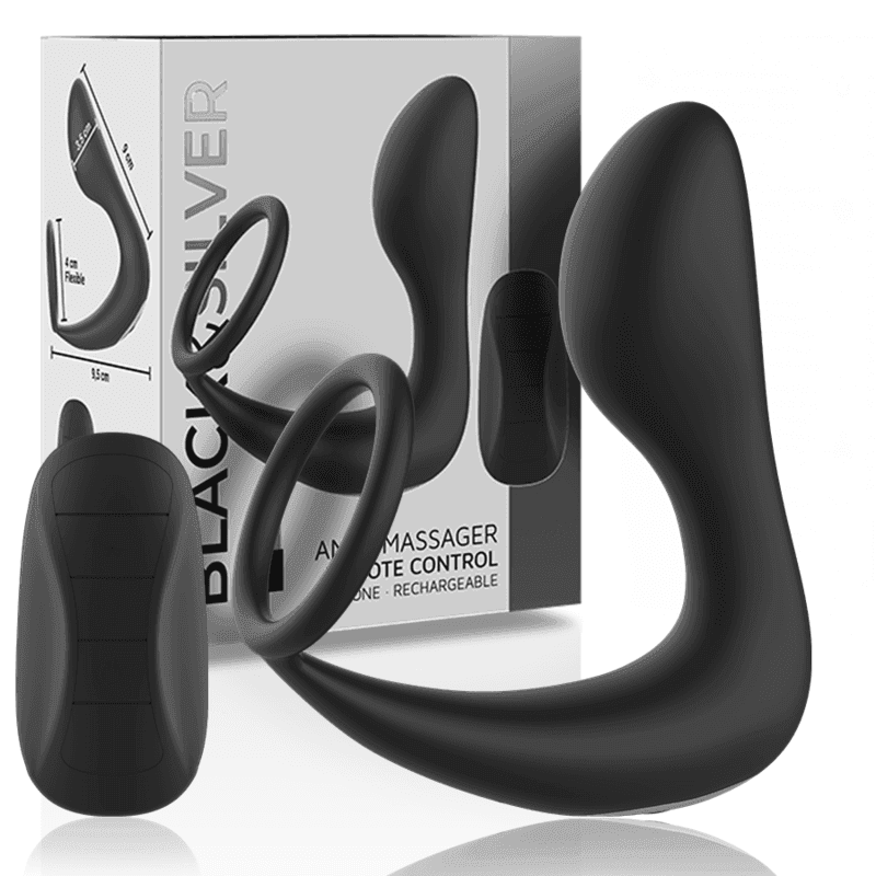 BLACK&SILVER - ANALMASSAGER MIT FERNBEDIENUNG, WIEDERAUFLADBARES SILIKON SCHWARZ - Vanelion Paradise