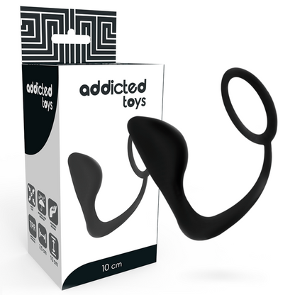 ADDICTED TOYS - ANALPLUG MIT SCHWARZEM PENISRING