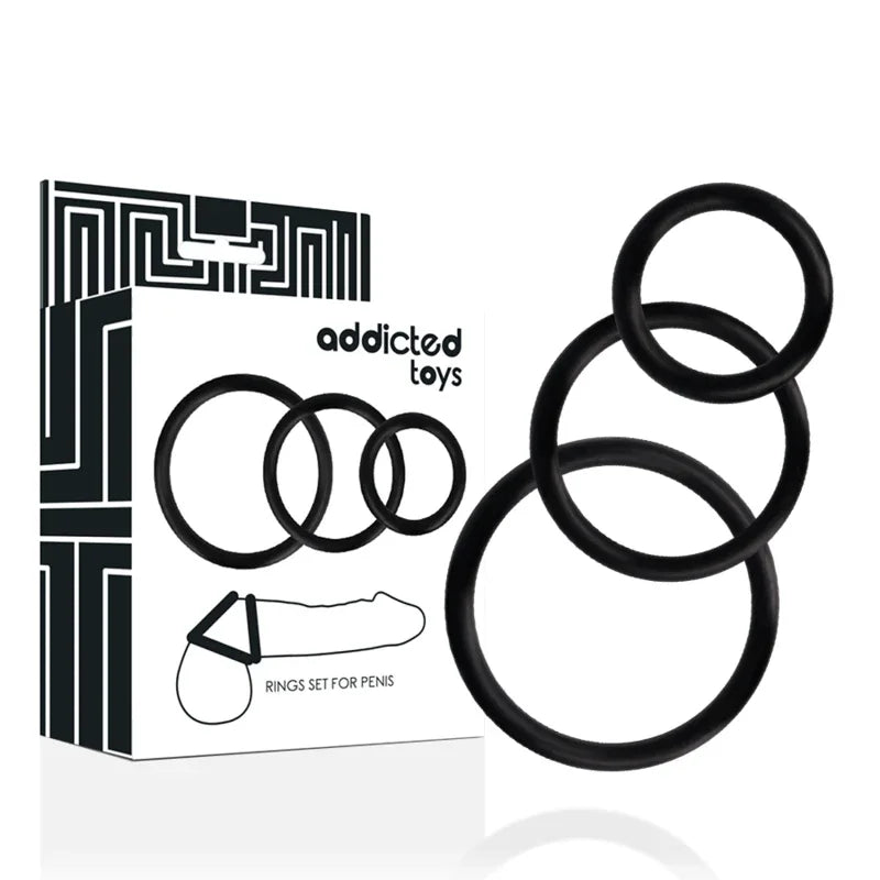 ADDICTED TOYS - RINGSET FÜR PENIS SCHWARZ - Vanelion Paradise