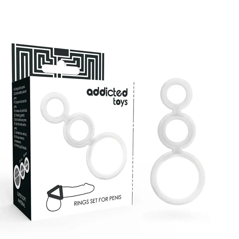 ADDICTED TOYS - RINGSET FÜR PENIS TRANSPARENT - Vanelion Paradise