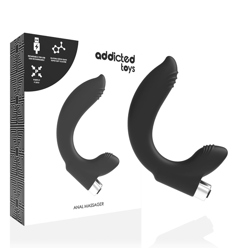 ADDICTED TOYS - PROSTATISCHER VIBRATOR WIEDERAUFLADBAR. MODELL 7 - SCHWARZ