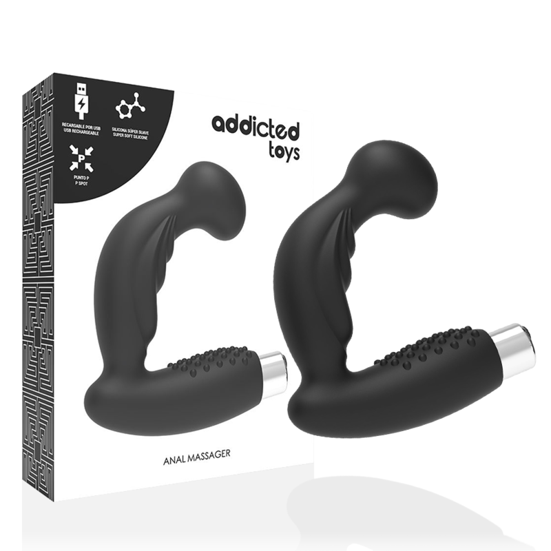 ADDICTED TOYS - PROSTATISCHER VIBRATOR WIEDERAUFLADBAR. MODELL 3 - SCHWARZ