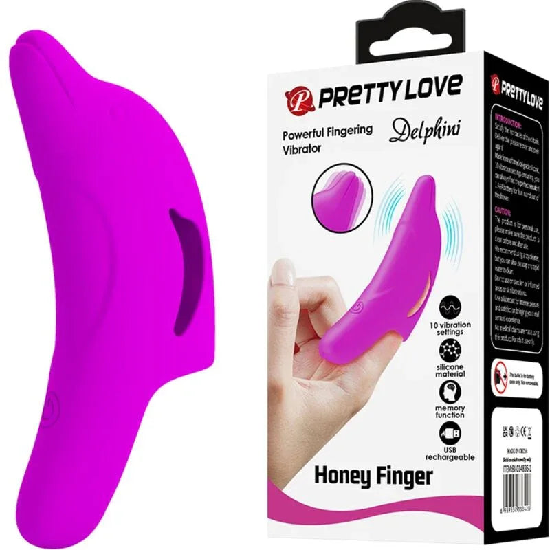 PRETTY LOVE - DELPHINI LEISTUNGSSTARKER LILA FINGERSTIMULATOR - Vanelion Paradise