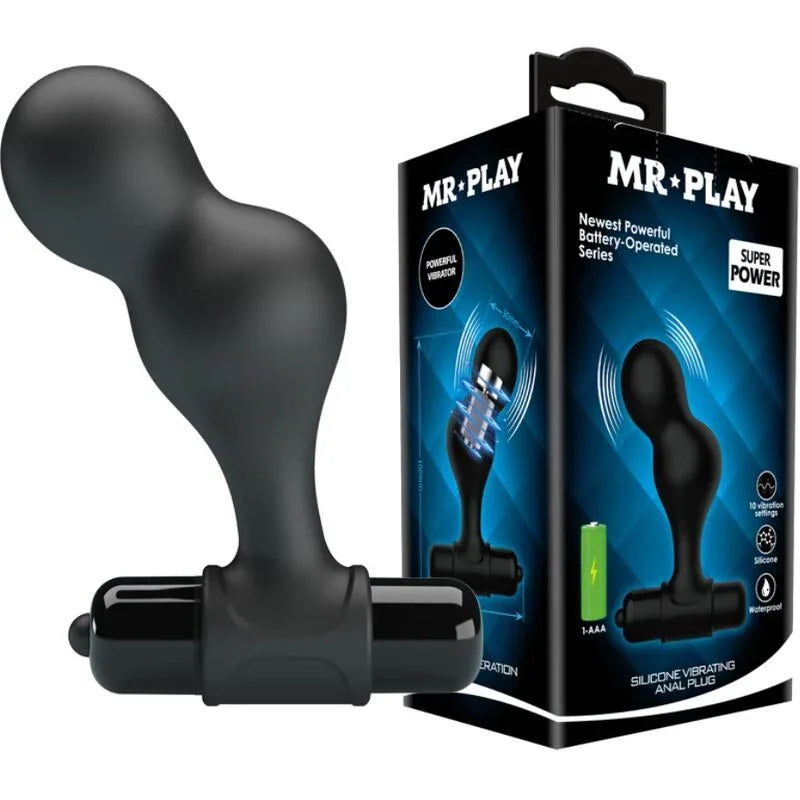 MR PLAY - SCHWARZER SILIKON-VIBRATOR-ANALSTECKER - Vanelion Paradise