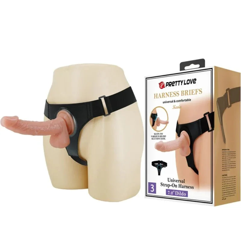 PRETTY LOVE - HARNESS-HOSE UNIVERSAL-HARNESS MIT DILDO KEVIN 19 CM NATURAL - Vanelion Paradise