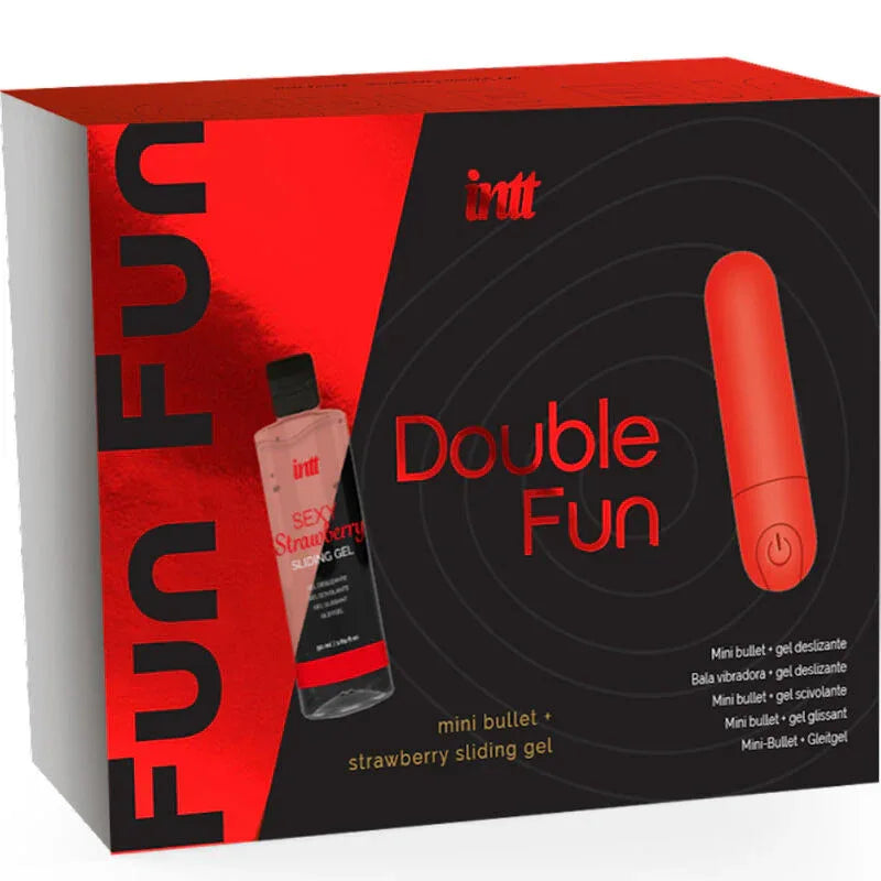 INTT RELEASES - DOPPELTER SPASS-KIT MIT VIBRIERENDER KUGEL UND ERDBEER-MASSAGEGEL - Vanelion Paradise