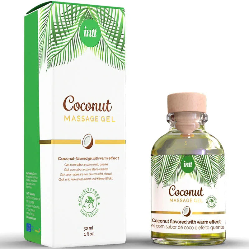 INTT - VEGANES MASSAGEGEL MIT KOKOSNUSSGESCHMACK UND ERWRMENDER WIRKUNG - Vanelion Paradise