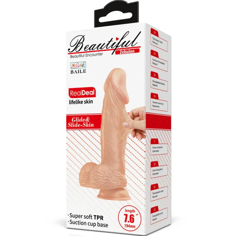 BAILE - SCHÖNE BEGEGNUNG ZEBULON FLEXIBLER REALISTISCHER DILDO 19.4 CM NATÜRLICH - Vanelion Paradise