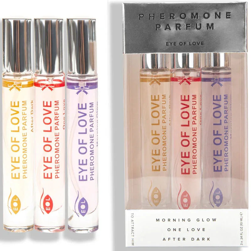 EYE OF LOVE - EOL PHR PARFUM 10 ML SET/3 - MORNING GLOW, ONE LOVE, AFTER DARK - Vanelion Paradise