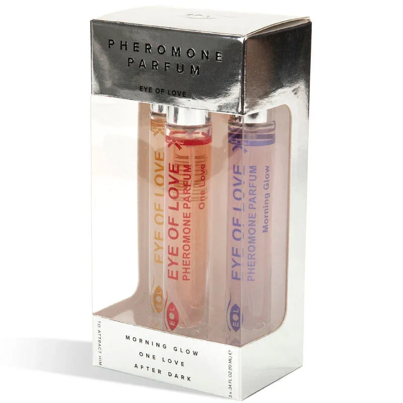 EYE OF LOVE - EOL PHR PARFUM 10 ML SET/3 - MORNING GLOW, ONE LOVE, AFTER DARK - Vanelion Paradise