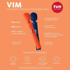 FUN FACTORY - VIM SILIKON WIEDERAUFLADBARER, VIBRIERENDER, GEWICHTETER RUMBLE WAND MITTERNACHTSBLAU - Vanelion Paradise