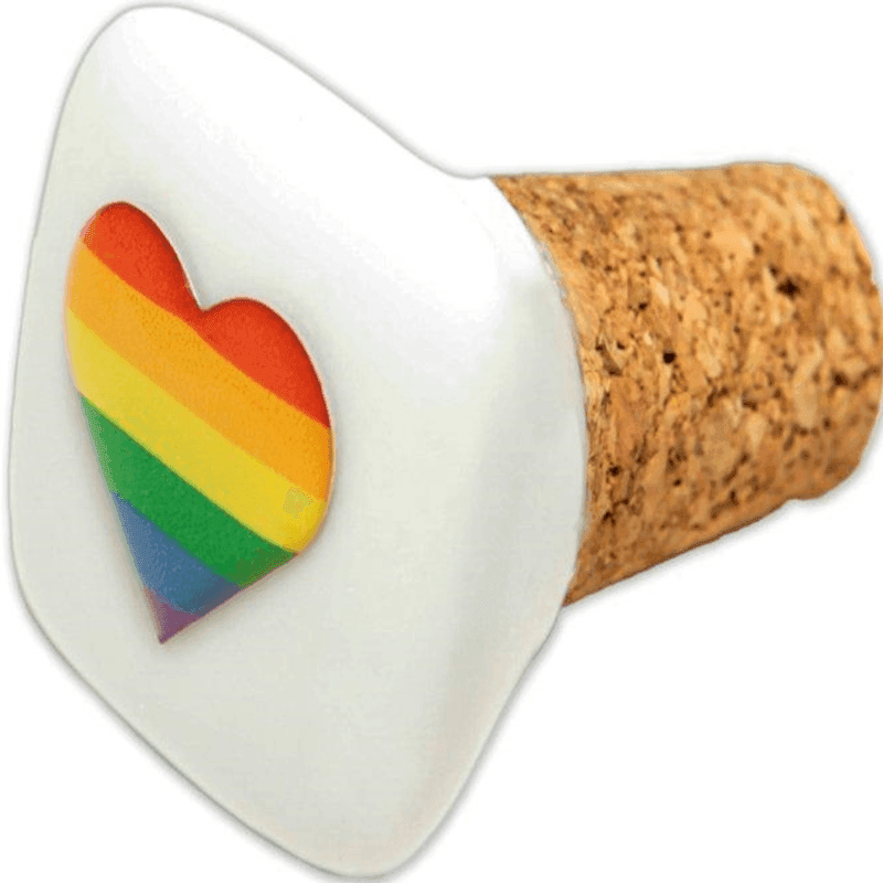 PRIDE - QUADRATISCHER KORK-KERAMIKSTOPFEN MIT LGBT-FLAGGE - Vanelion Paradise