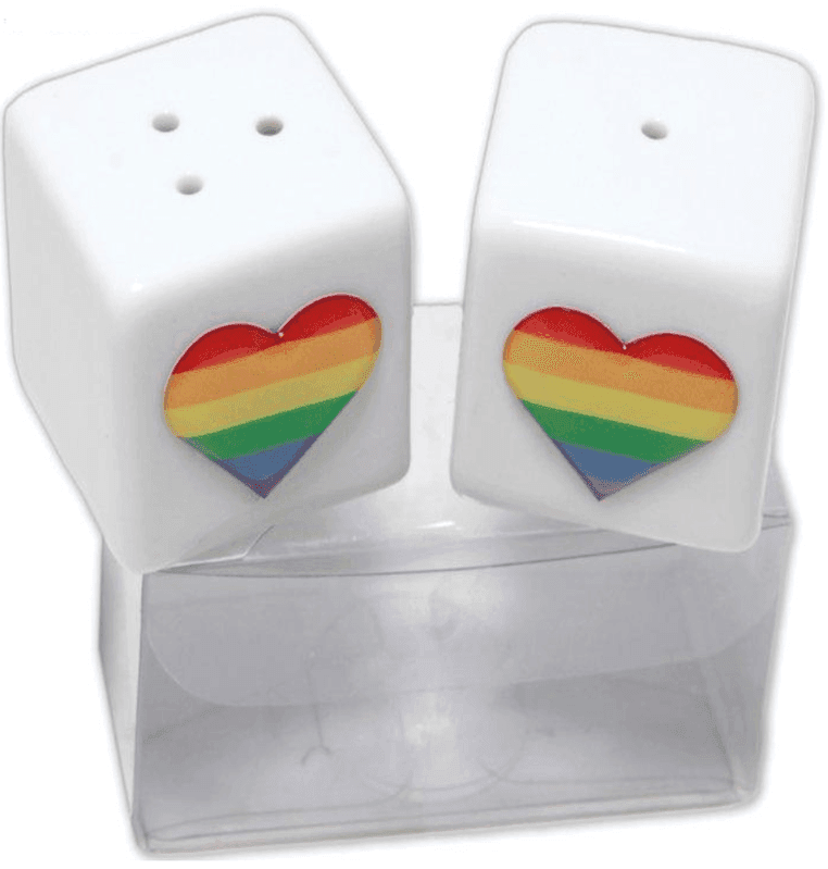 PRIDE - SALZ- UND PFEFFERSTREUER AUS KERAMIK MIT LGBT-FLAGGE - Vanelion Paradise