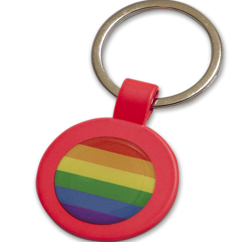 PRIDE - SCHLÜSSELANHNGER AUS METALL IN FARBE FARBE, RUNDER SCHLÜSSELANHNGER MIT DER LGBT-FLAGGE - Vanelion Paradise