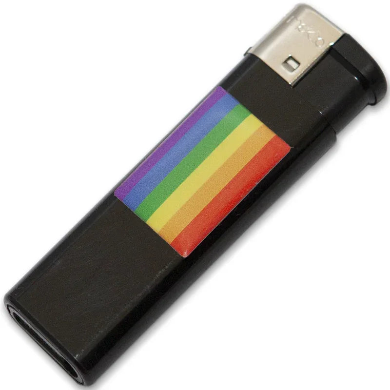 PRIDE - FEUERZEUG SCHWARZ MIT LGBT FLAGGE - Vanelion Paradise