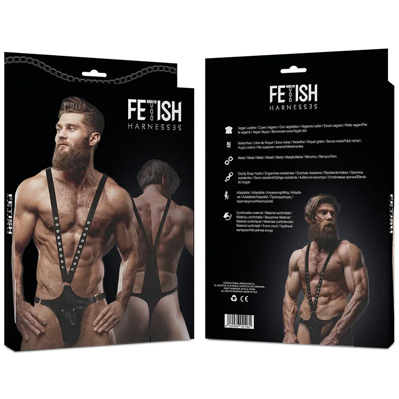 FETISH SUBMISSIVE ATTITUDE - V-FÖRMIGER GESCHIRR AUS ÖKO-LEDER FÜR HERREN - Vanelion Paradise