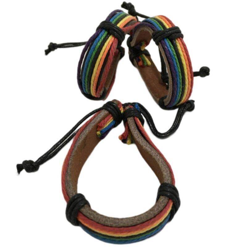 PRIDE - LGBT-FLAGGE BRAUNES LEDERARMBAND - Vanelion Paradise