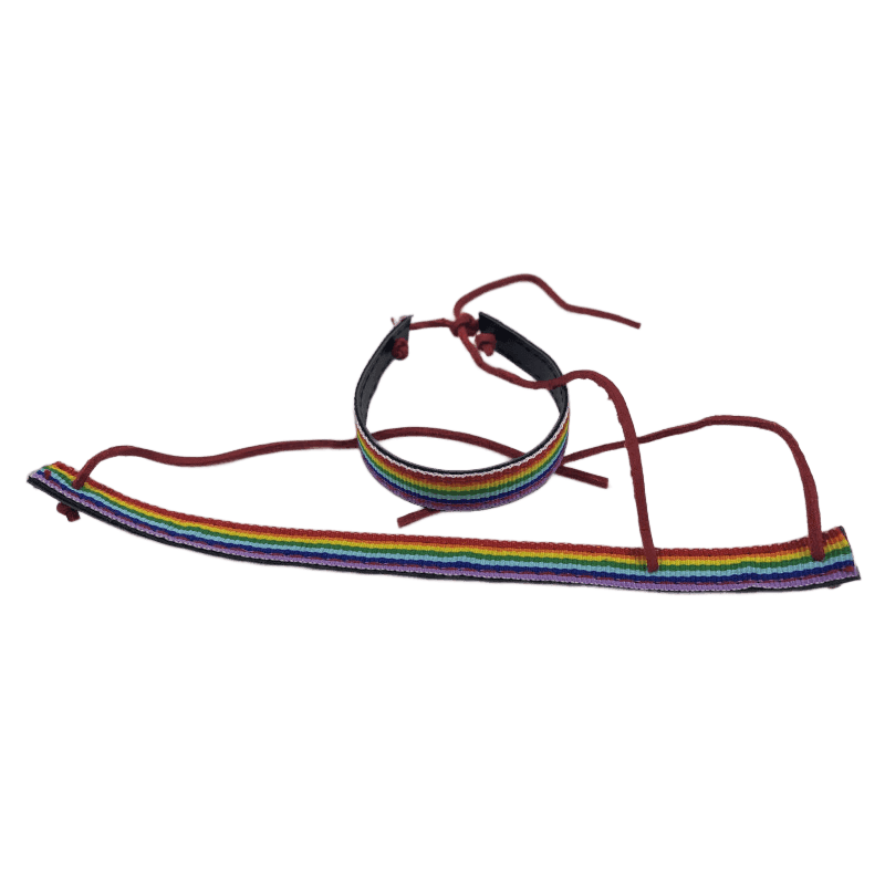 PRIDE - LGBT-FLAGGE SCHWARZES LEDERARMBAND - Vanelion Paradise