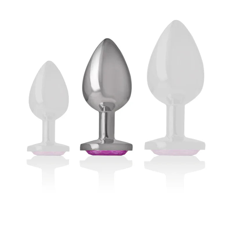 INTENSE - ALUMINIUM-METALL-ANAL-STECKER ROSA HERZ GRÖSSE M - Vanelion Paradise